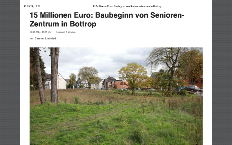 Baubeginn von Seniorenzentrum in Bottrop